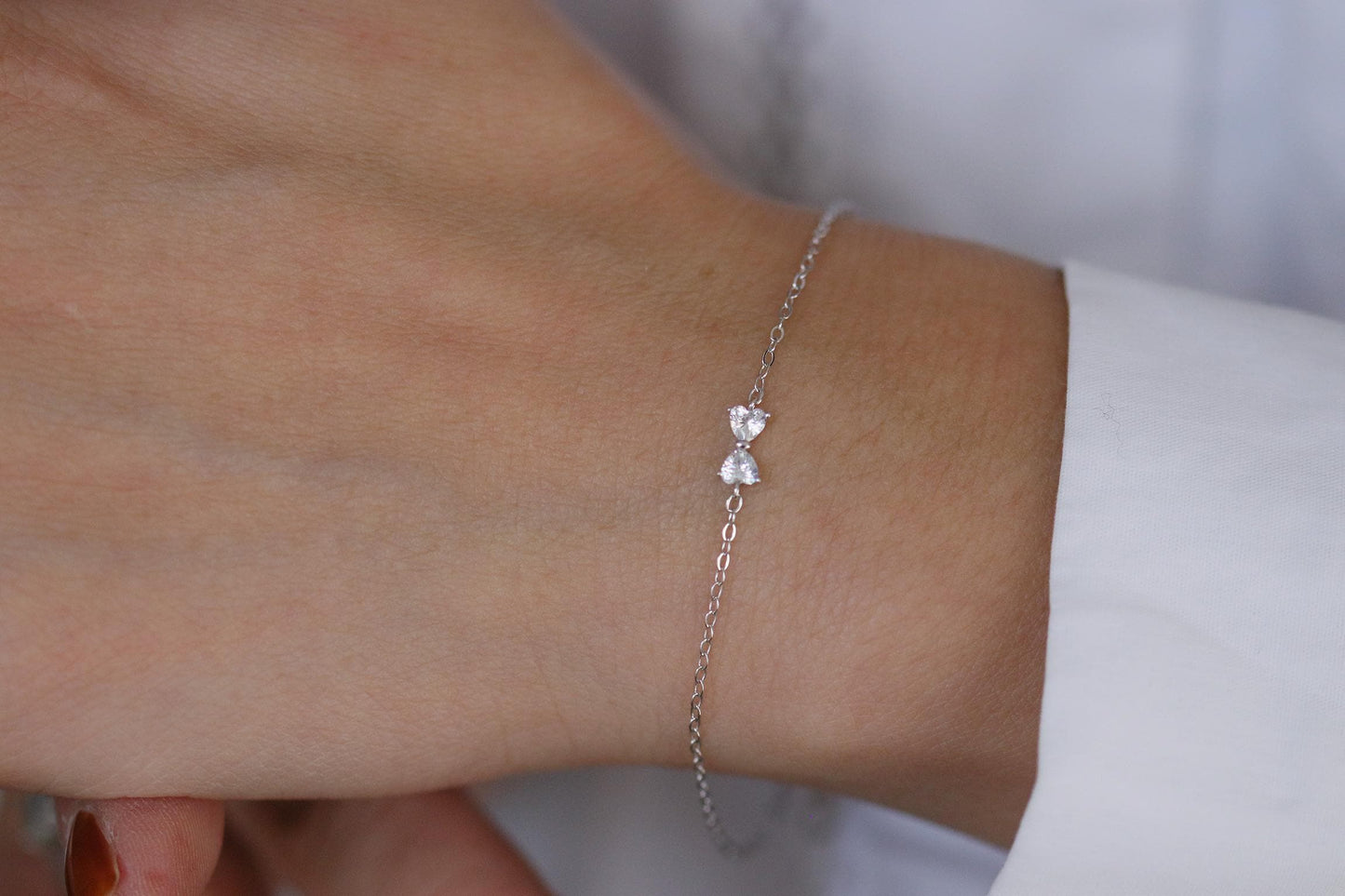 925 Sterling Silver or Gold Bow Bracelet – Dainty CZ Butterfly Bowknot Chain Bracelet, Minimalist Jewellery, Christmas Gift Idea