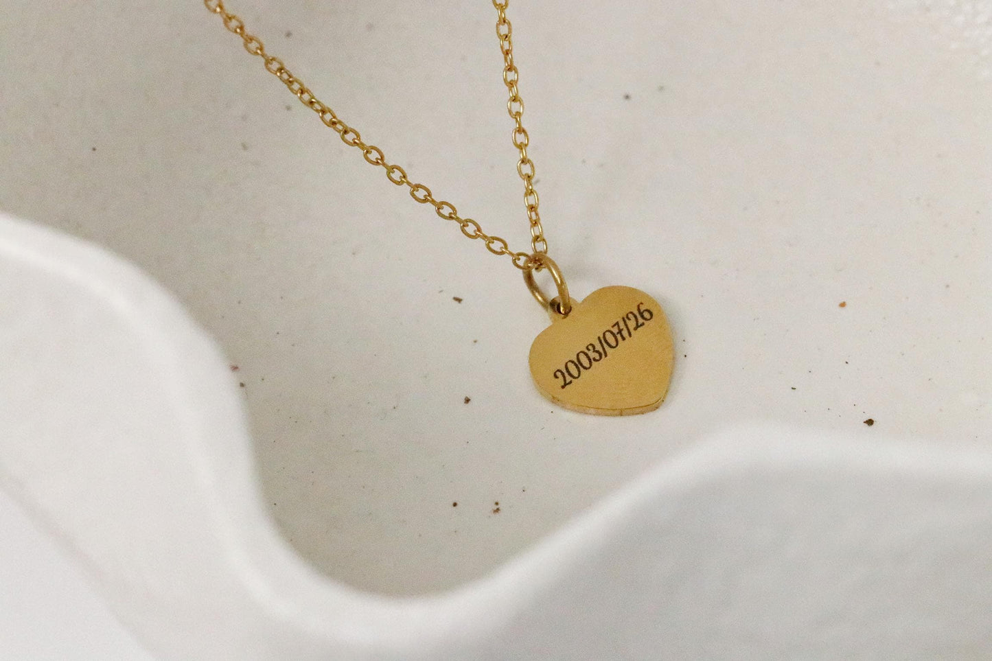 Initial and Date Necklace, Double Initial Love Heart Pendant with 2 Initial, New Baby Gift For Mum, Mothers Day Gift, Christmas Gifts Idea