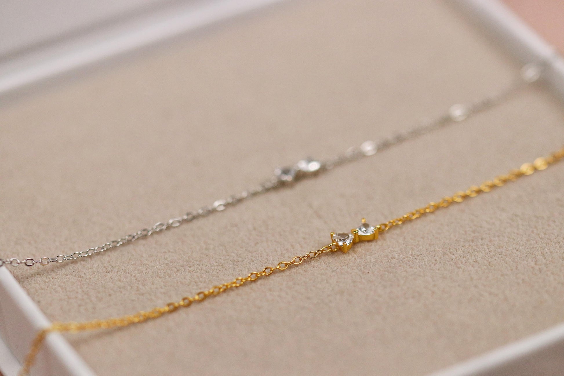 Sterling Silver Gold Bow Bracelet – Dainty CZ Butterfly Bowknot Chain,Minimalist Jewellery,Birthday Gift
