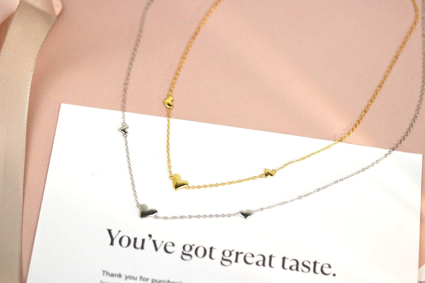 40th Birthday Gift, Three Love Heart Necklace, Milestone Birthday Jewellery with Personalised Name Card