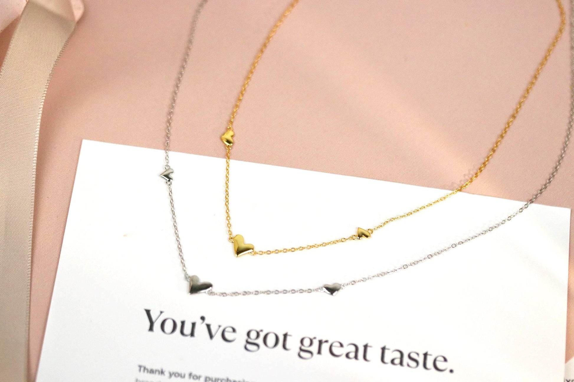 40th Birthday Gift, Three Love Heart Necklace, Milestone Birthday Jewellery with Personalised Name Card