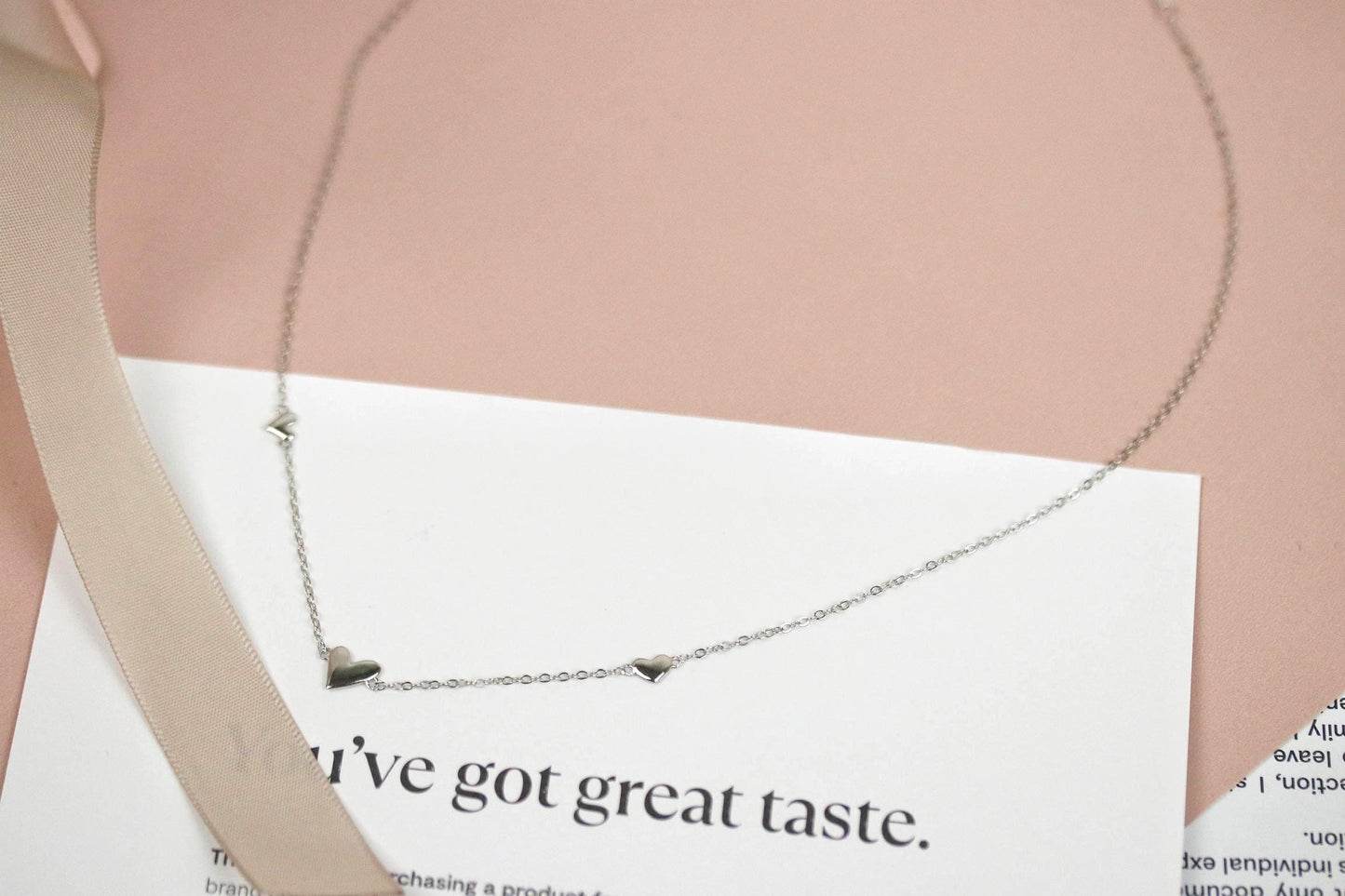40th Birthday Gift, Three Love Heart Necklace, Milestone Birthday Jewellery with Personalised Name Card