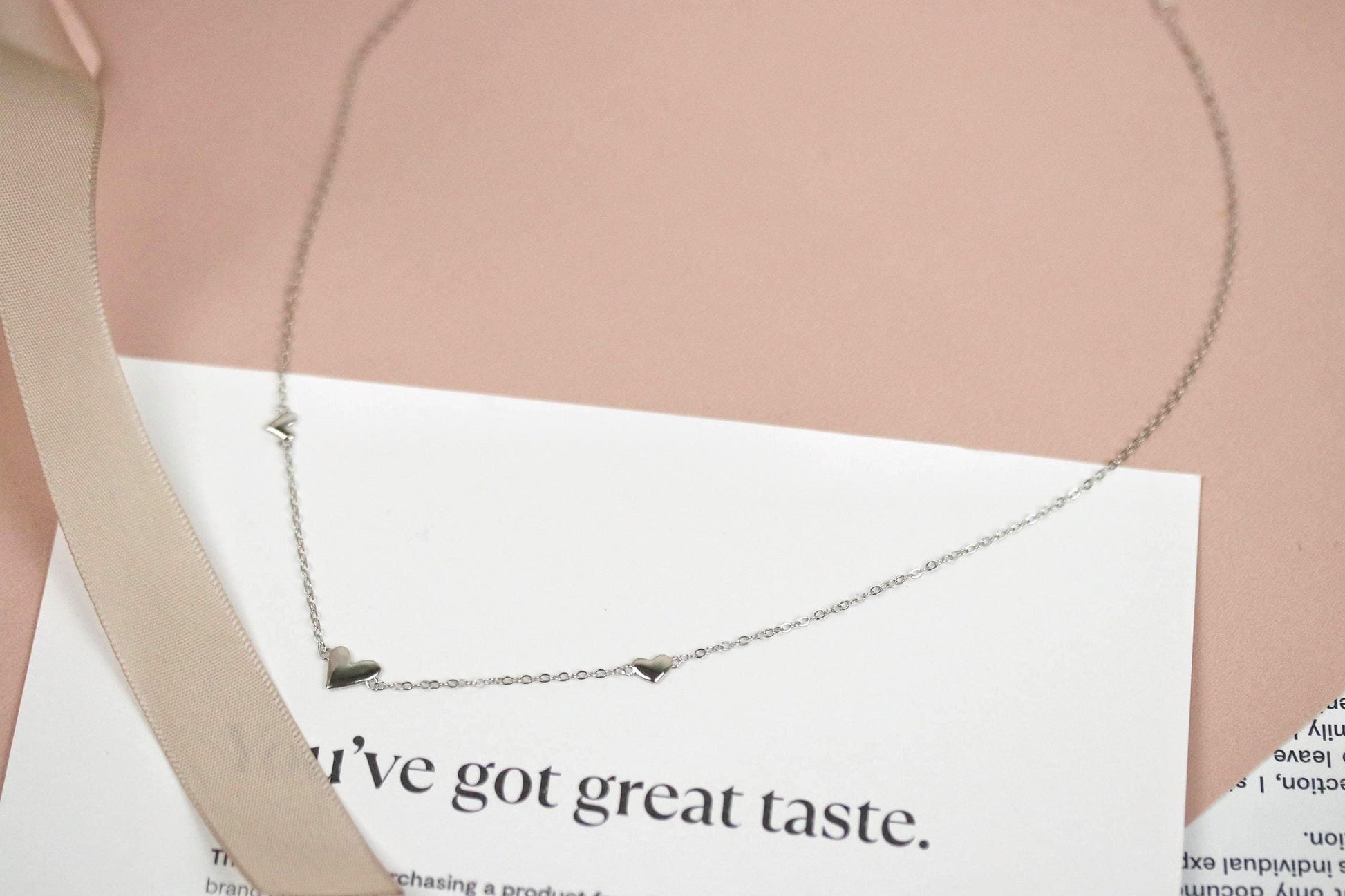 40th Birthday Gift, Three Love Heart Necklace, Milestone Birthday Jewellery with Personalised Name Card