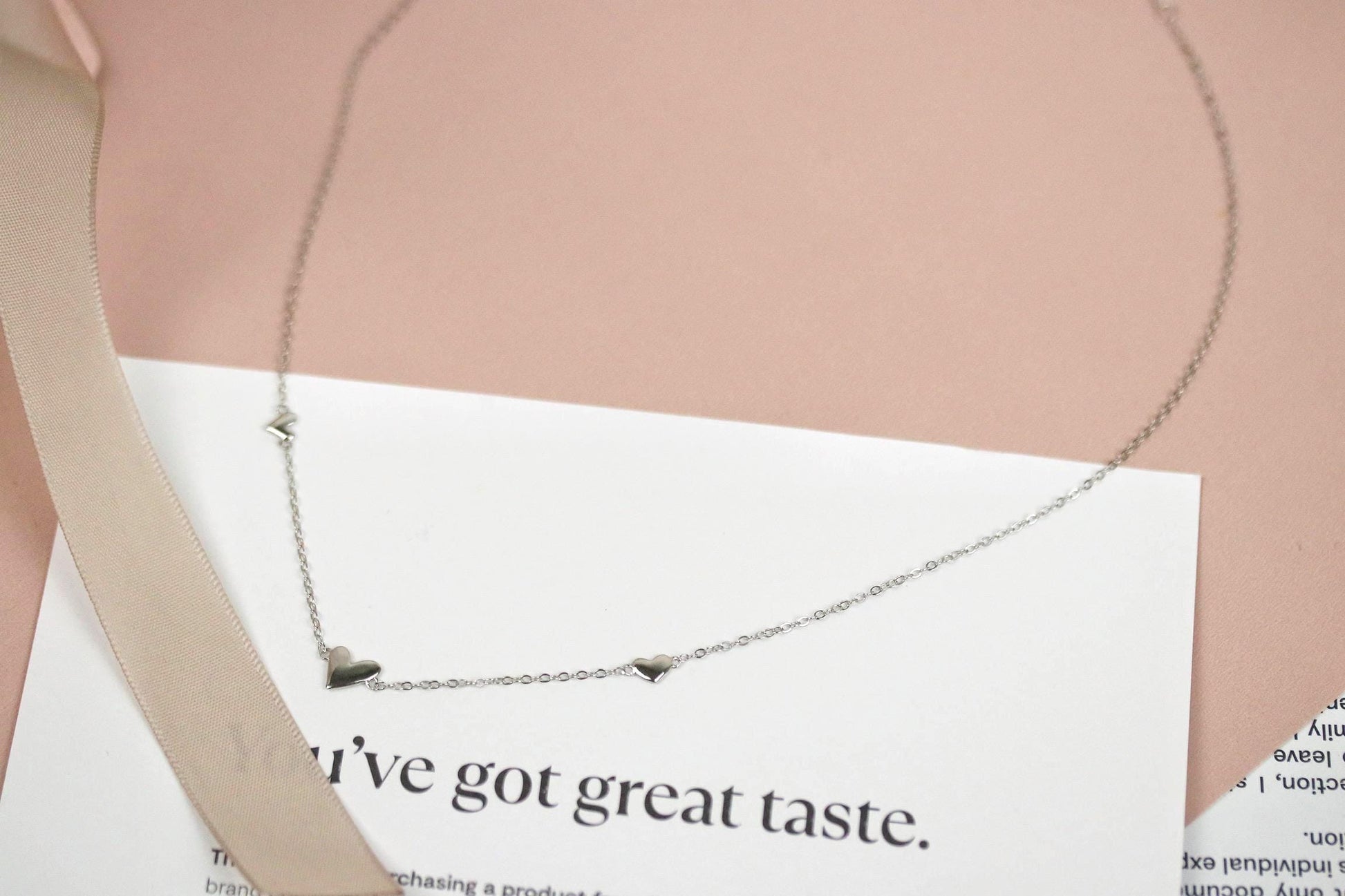 30th Birthday Gift, Three Love Heart Necklace, Milestone Birthday Jewellery with Personalised Name Card