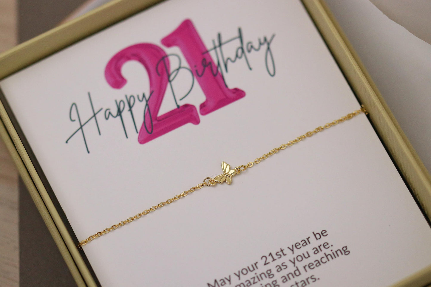 925 Sterling Silver or Gold Butterfly Bracelet – Dainty Minimalist Jewellery, Christmas Gift for Her