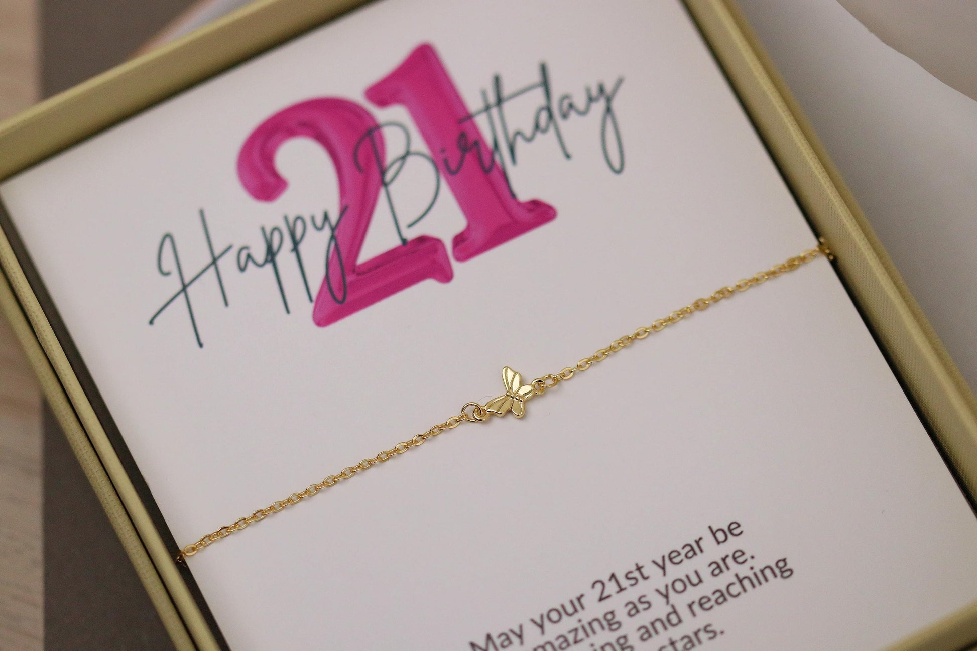 925 Sterling Silver or Gold Butterfly Bracelet – Dainty Minimalist Jewellery, Christmas Gift for Her