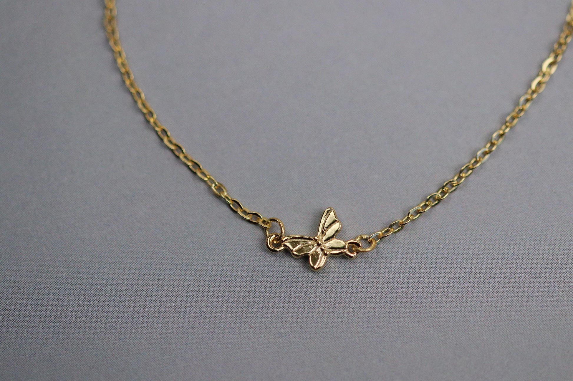 925 Sterling Silver or Gold Butterfly Bracelet – Dainty Minimalist Jewellery, Christmas Gift for Her