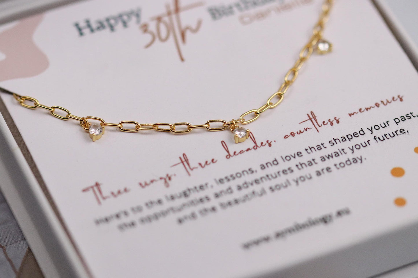 925 Sterling Silver or Gold Dainty Chain Bracelet – CZ Crystal Drop Charm, Minimalist Adjustable Jewellery, Christmas Gift for Her
