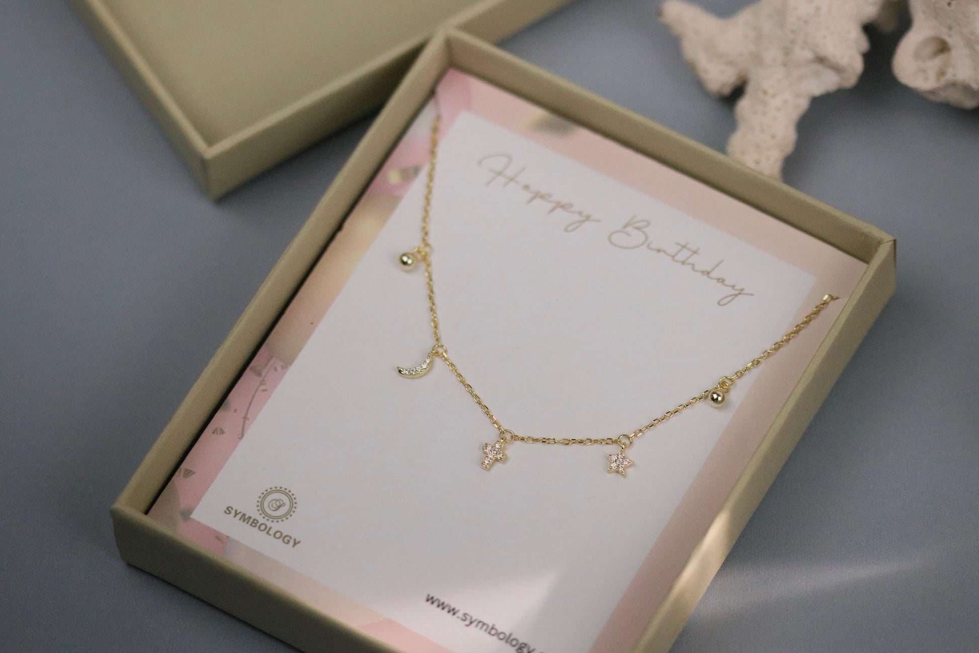 Sterling Silver or Gold Moon & Star Charm Bracelet, Dainty Celestial Bracelet, Birthday Gift