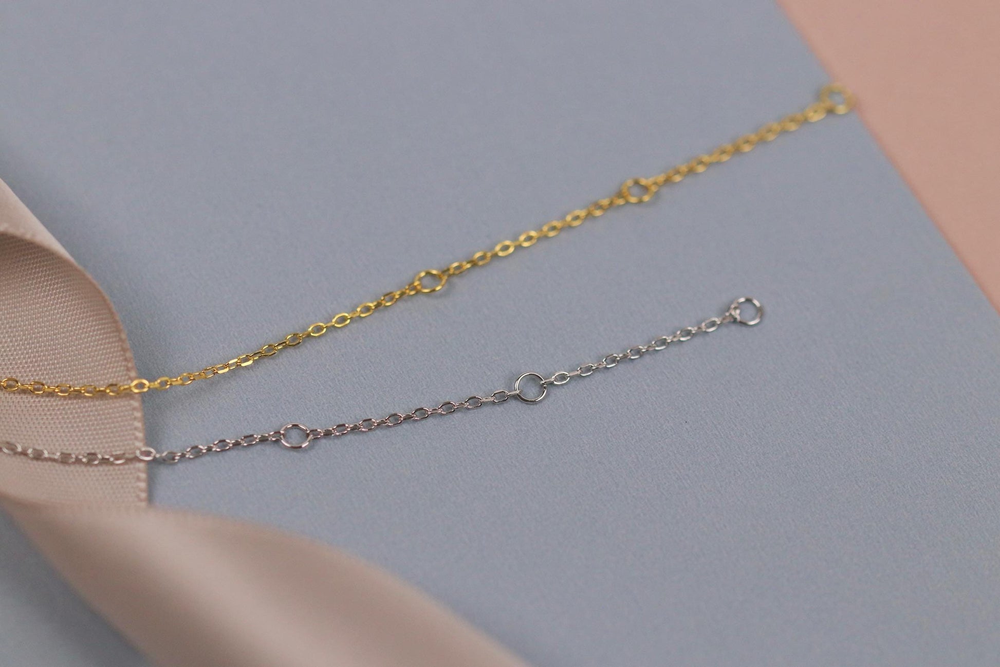 Sterling Silver or Gold Open Heart Bracelet, Dainty Minimalist Heart Chain, Christmas Gift