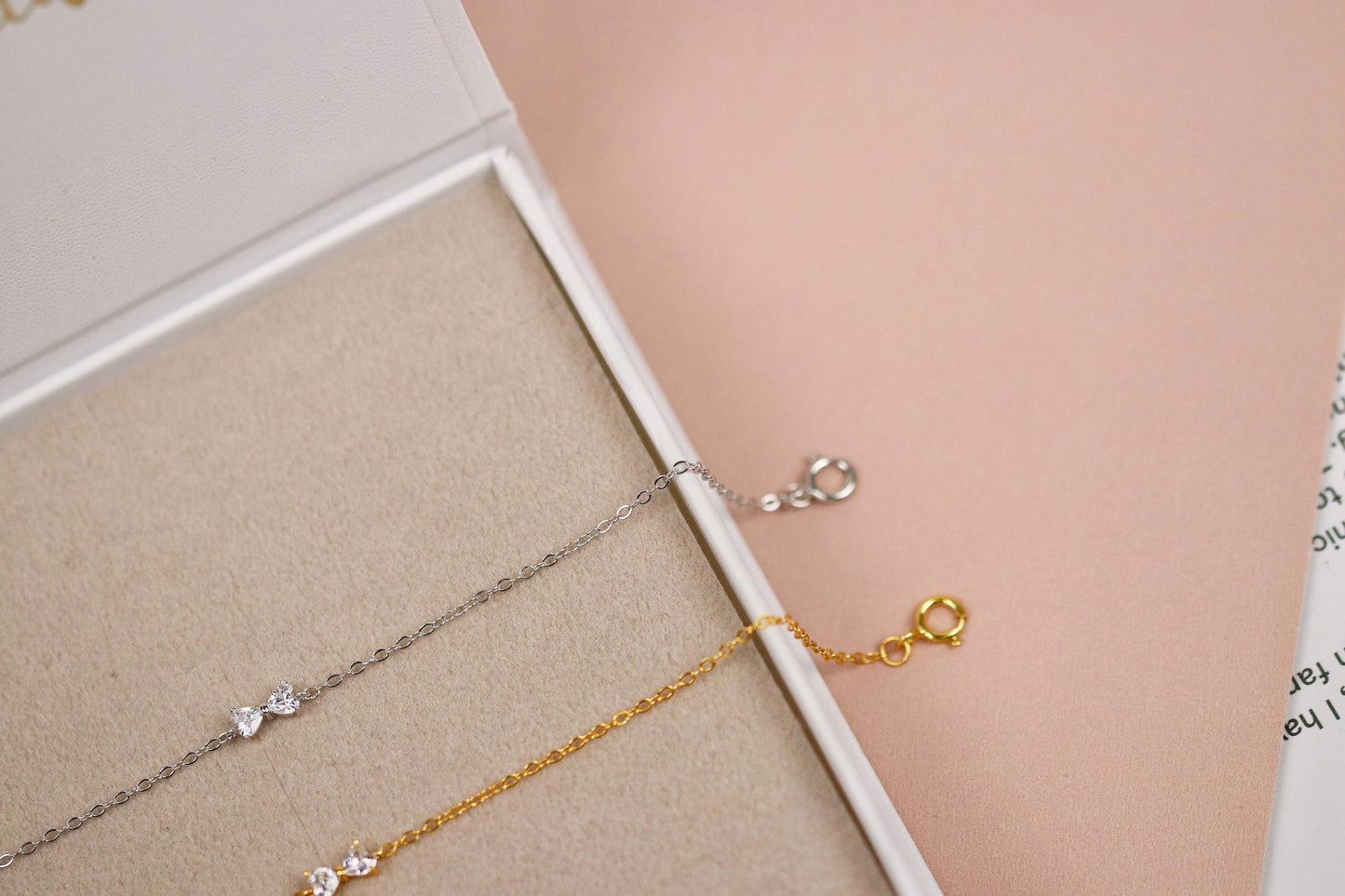Sterling Silver Gold Bow Bracelet – Dainty CZ Butterfly Bowknot Chain,Minimalist Jewellery,Thank You Gift