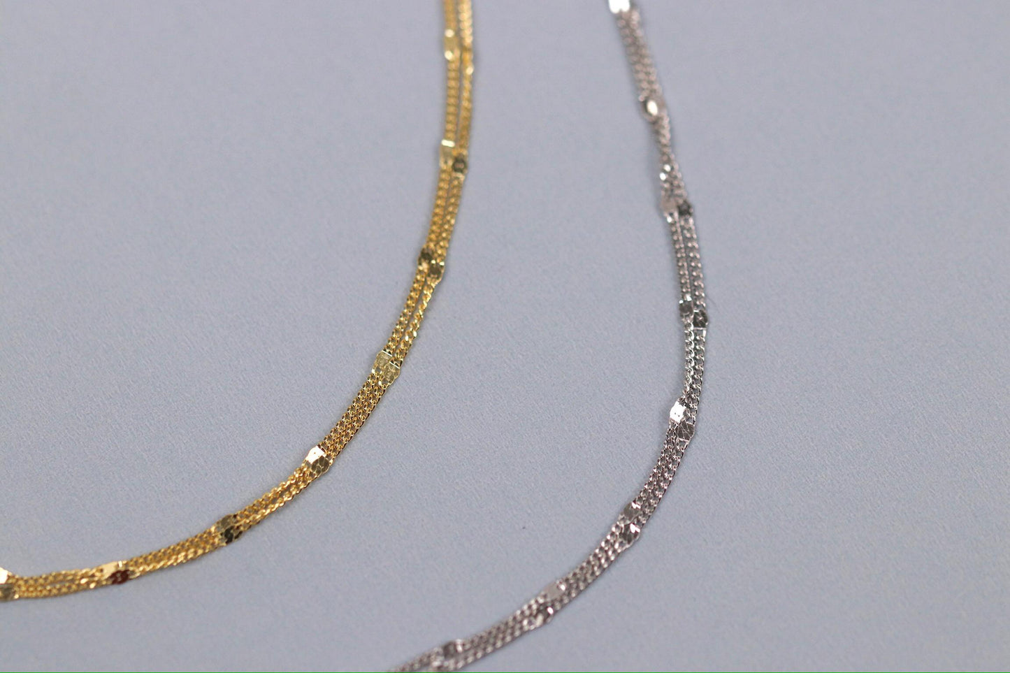 Sterling Silver Multi Layer Bracelet, Gold or Silver Dainty Chain Bangle, Minimalist Layered Jewelry