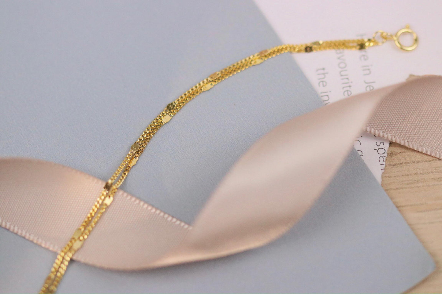 Sterling Silver Multi Layer Bracelet, Gold or Silver Dainty Chain Bangle, Minimalist Layered Jewelry