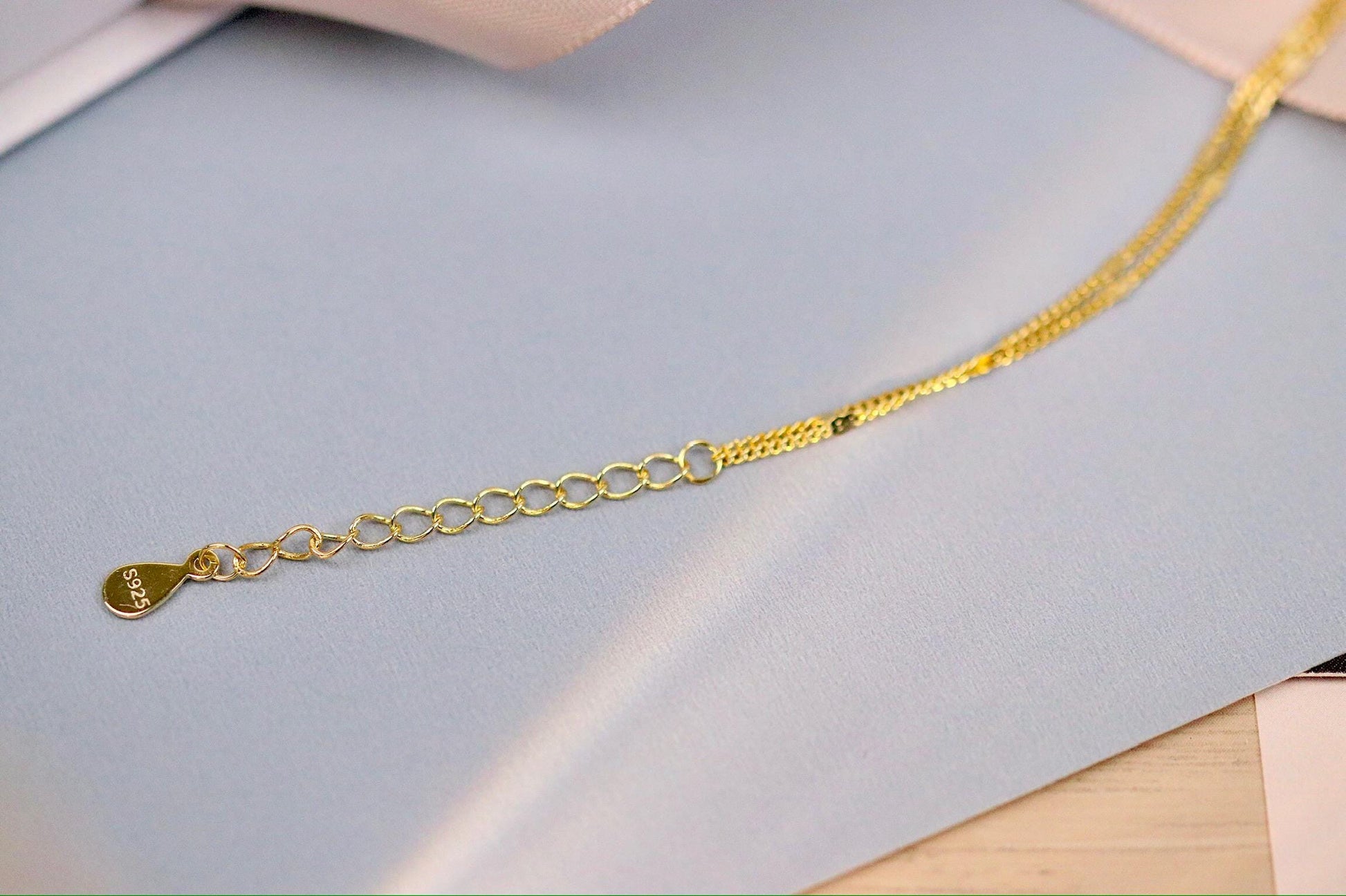 Sterling Silver Multi Layer Bracelet, Gold or Silver Dainty Chain Bangle, Minimalist Layered Jewelry