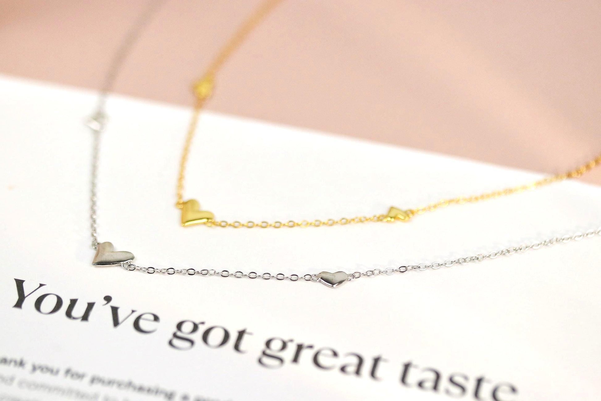 40th Birthday Gift, Three Love Heart Necklace, Milestone Birthday Jewellery with Personalised Name Card