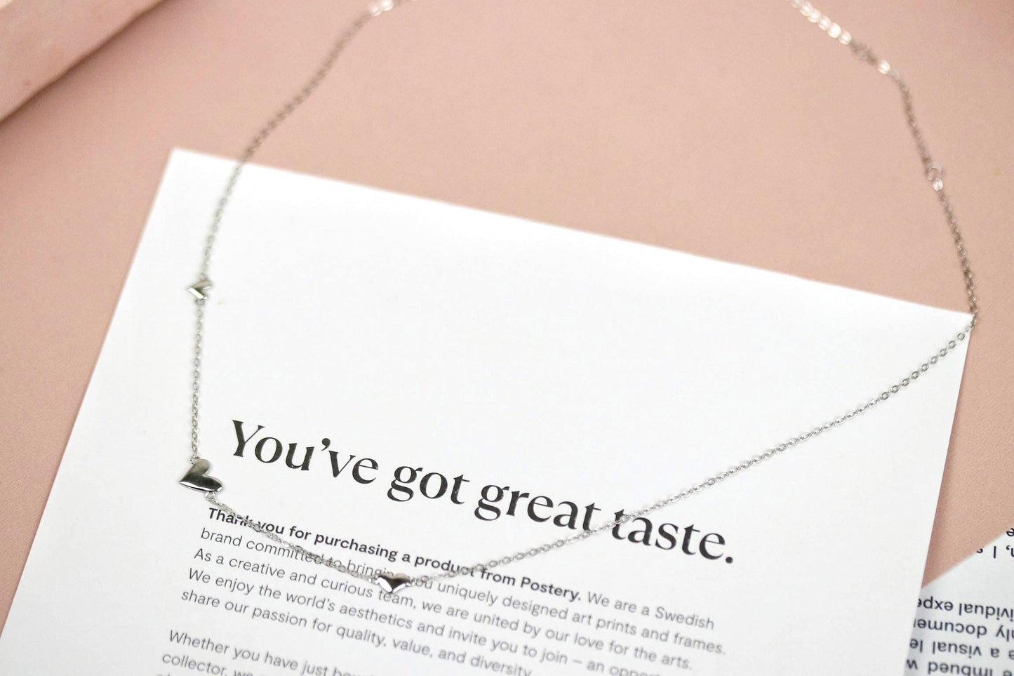 40th Birthday Gift, Three Love Heart Necklace, Milestone Birthday Jewellery with Personalised Name Card