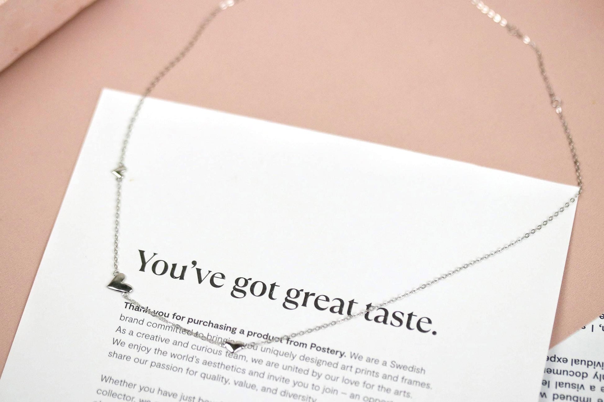 40th Birthday Gift, Three Love Heart Necklace, Milestone Birthday Jewellery with Personalised Name Card