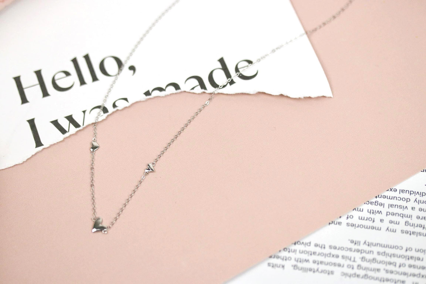 40th Birthday Gift, Three Love Heart Necklace, Milestone Birthday Jewellery with Personalised Name Card