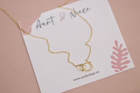 925 Sterling Silver Infinity Circle Necklace | Aunt&Niece Gold or Silver CZ Pendant Gift