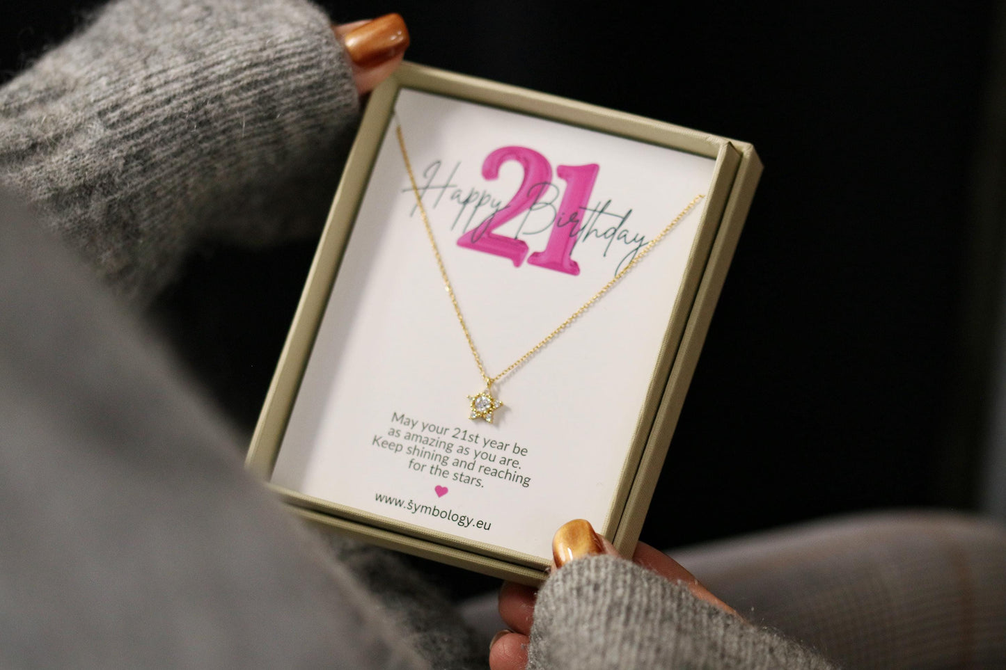 925 Sterling Silver or Gold Star Necklace, Dainty Star Pendant Jewellery, 21st Birthday Gift