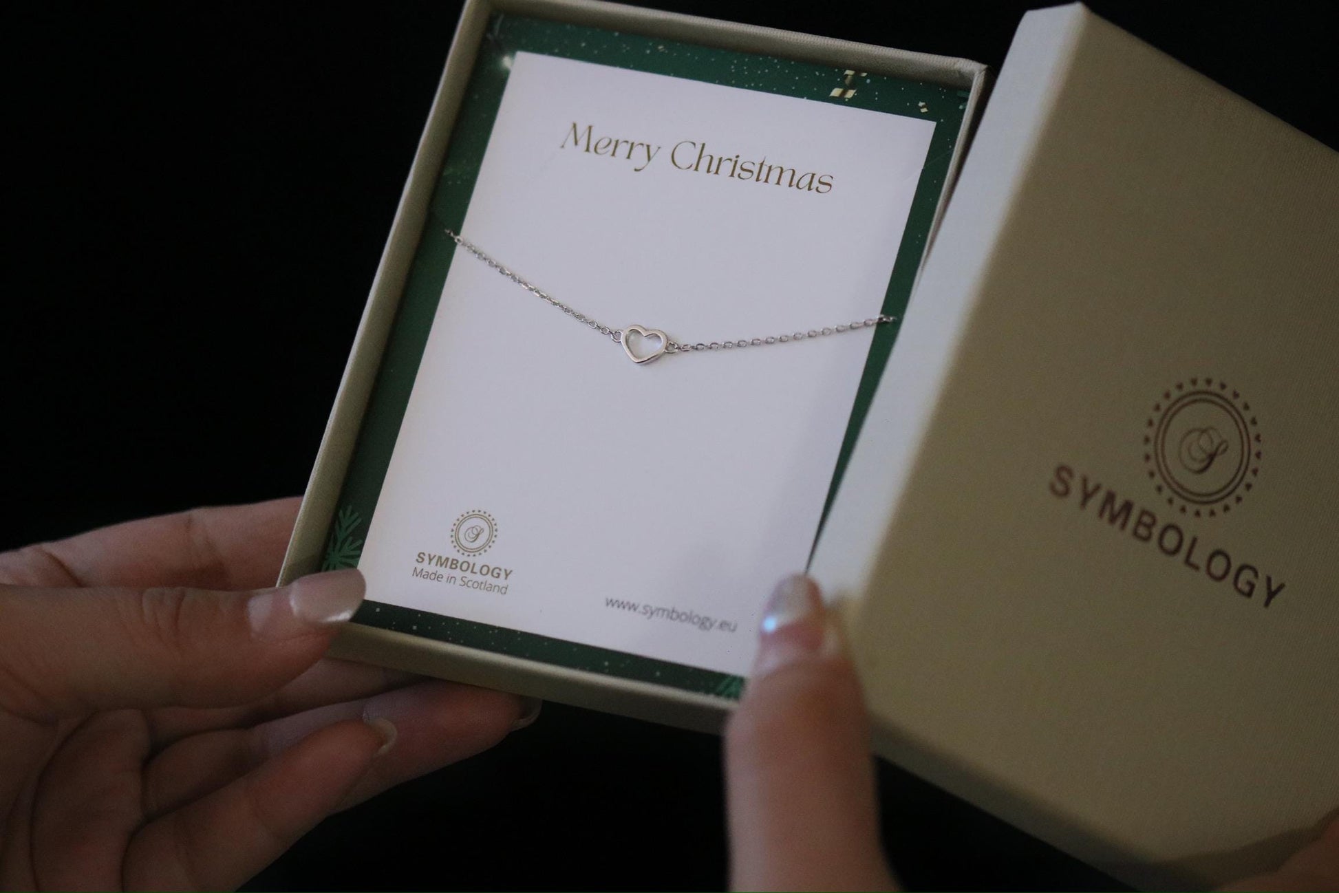 Sterling Silver Open Heart Bracelet, Gold Dainty Minimalist Heart Chain, Christmas Gift for Her