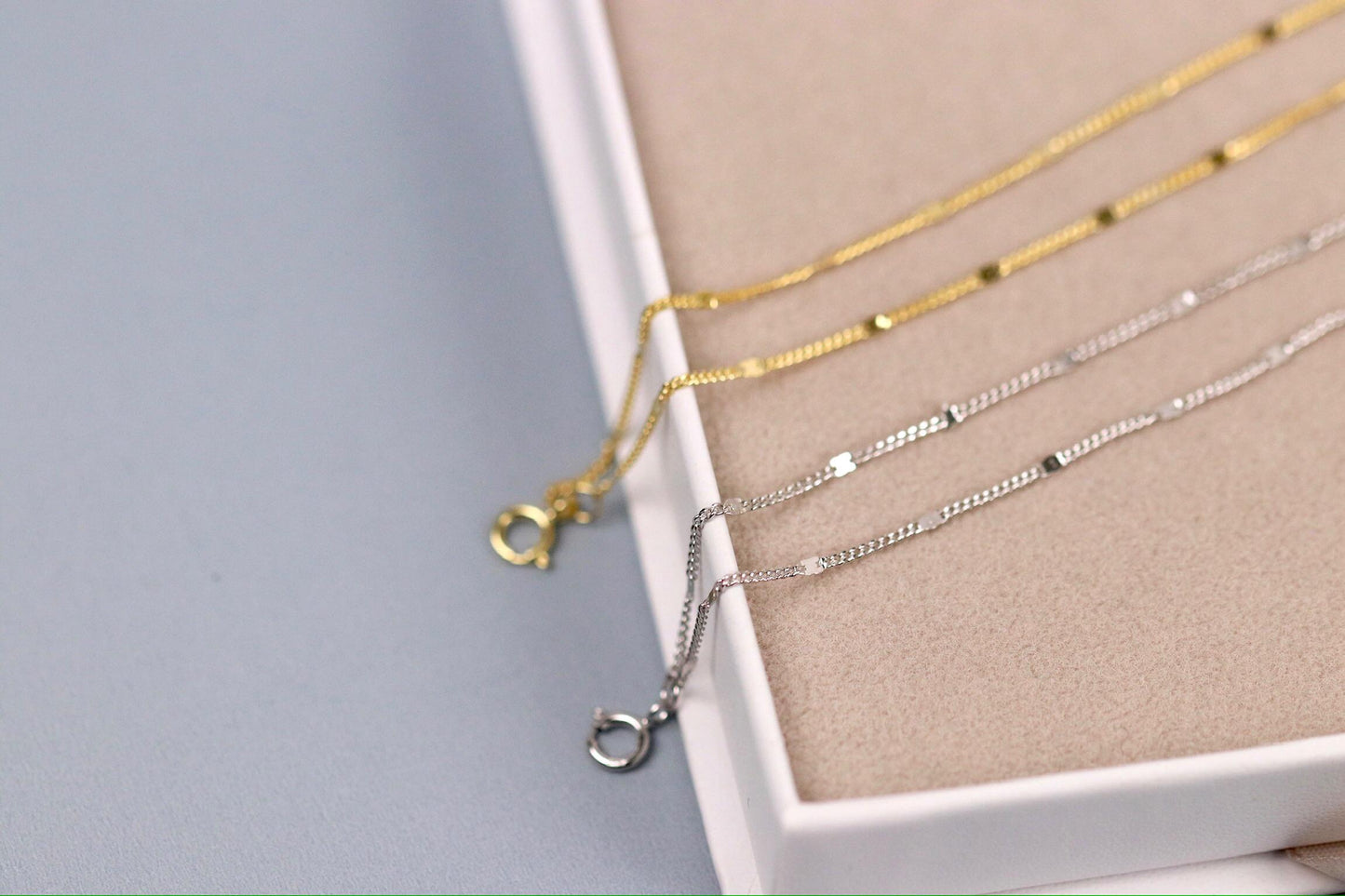 Sterling Silver Multi Layer Bracelet, Gold or Silver Dainty Chain Bangle, Minimalist Layered Jewelry