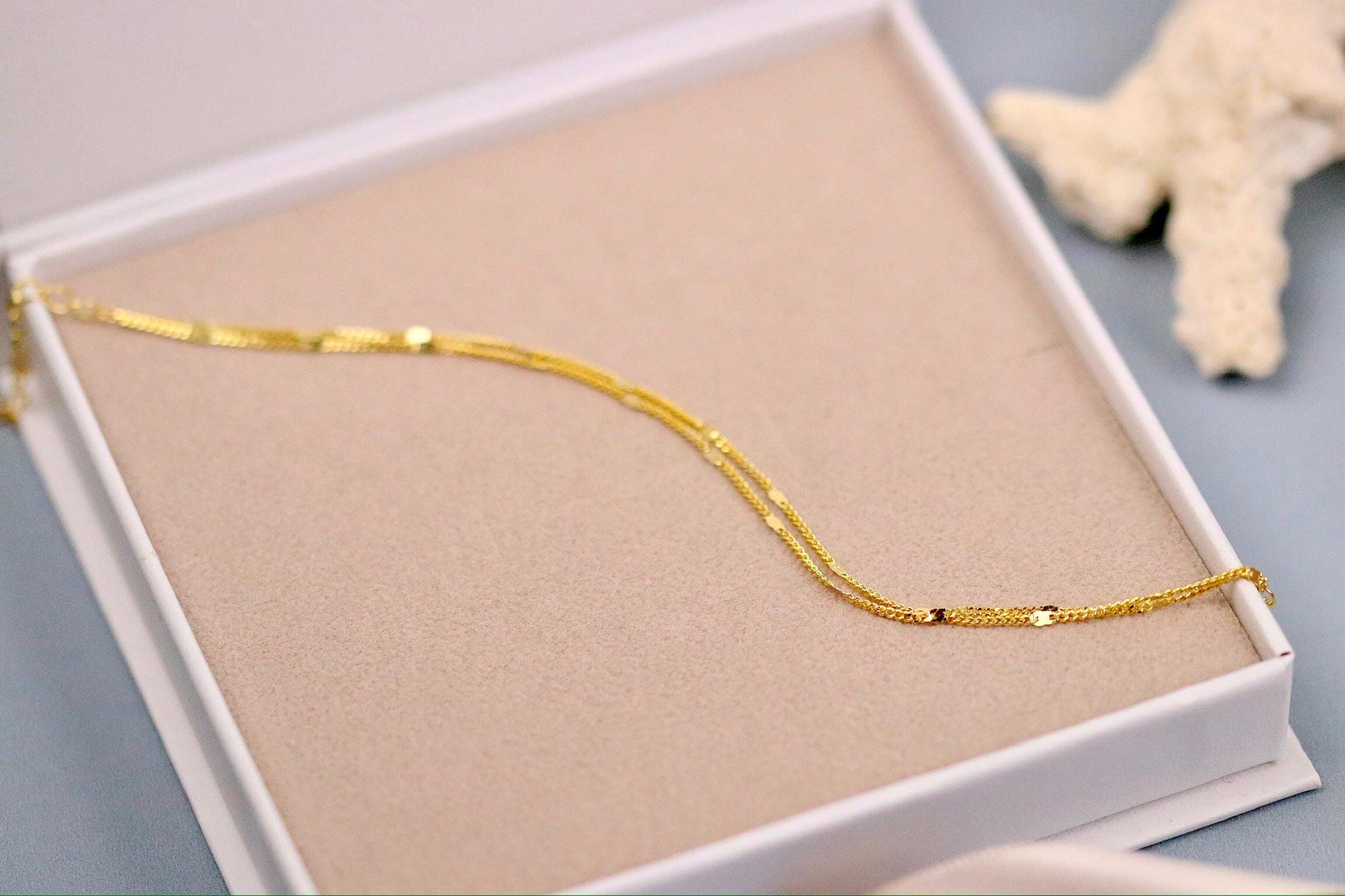 Sterling Silver Multi Layer Bracelet, Gold or Silver Dainty Chain Bangle, Minimalist Layered Jewelry