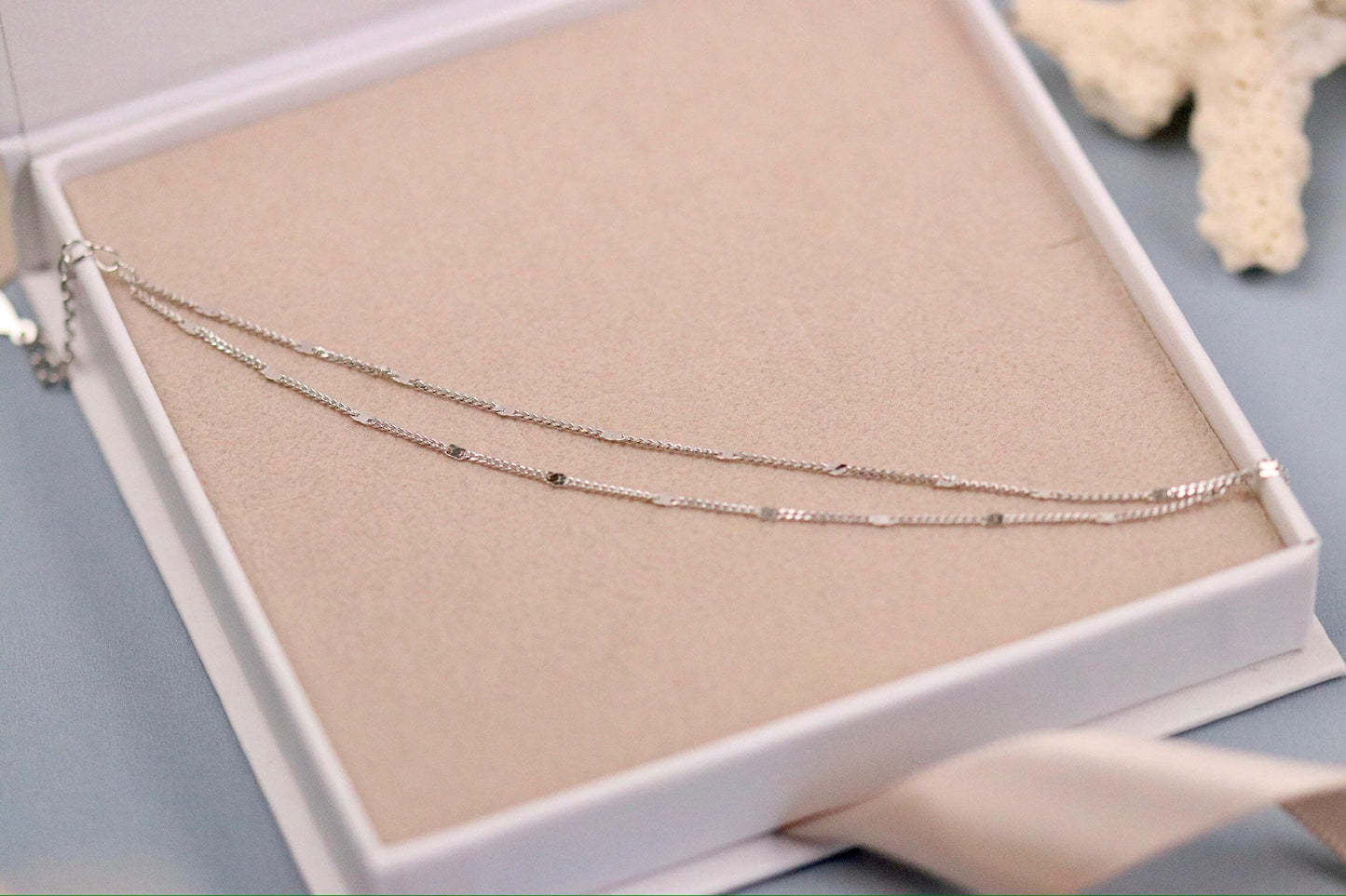 Sterling Silver Multi Layer Bracelet, Gold or Silver Dainty Chain Bangle, Minimalist Layered Jewelry