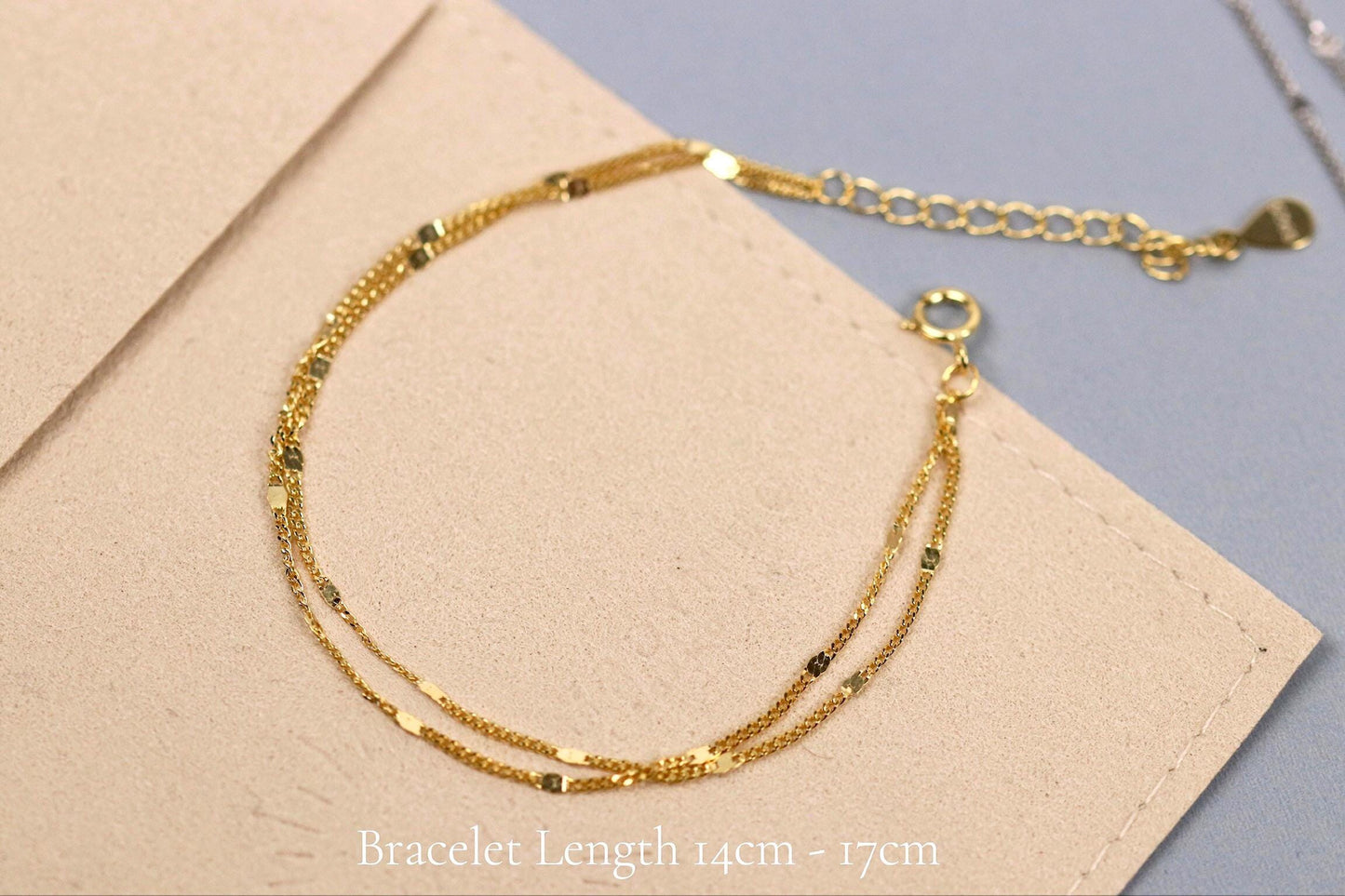 Sterling Silver Multi Layer Bracelet, Gold or Silver Dainty Chain Bangle, Minimalist Layered Jewelry