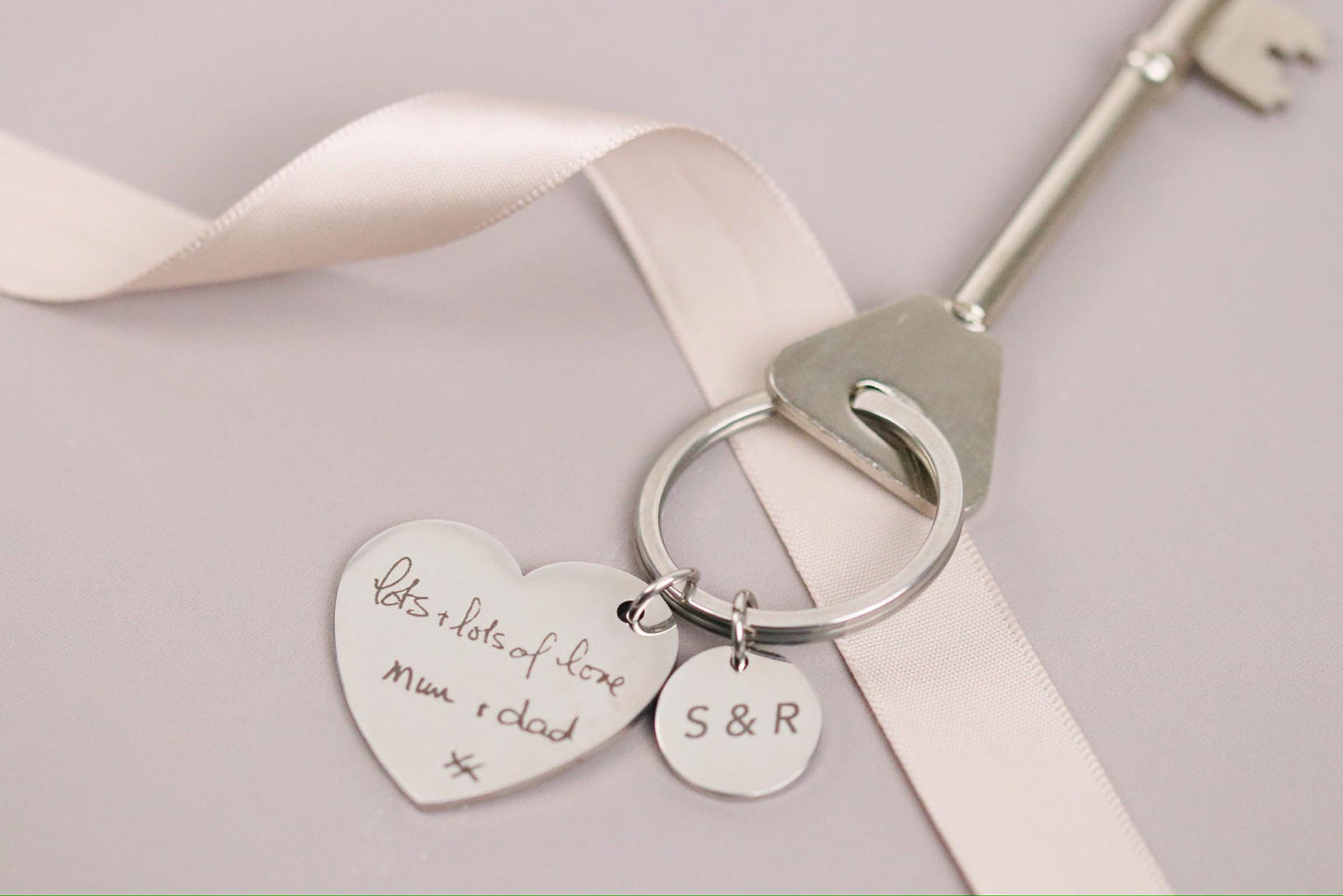 16 18 21 Milestone Birthday Gift, Gold Handwriting Engraving Keyring: Personalised Memorial Photo Gift