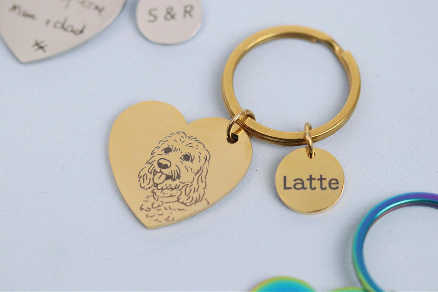 16 18 21 Milestone Birthday Gift, Gold Handwriting Engraving Keyring: Personalised Memorial Photo Gift
