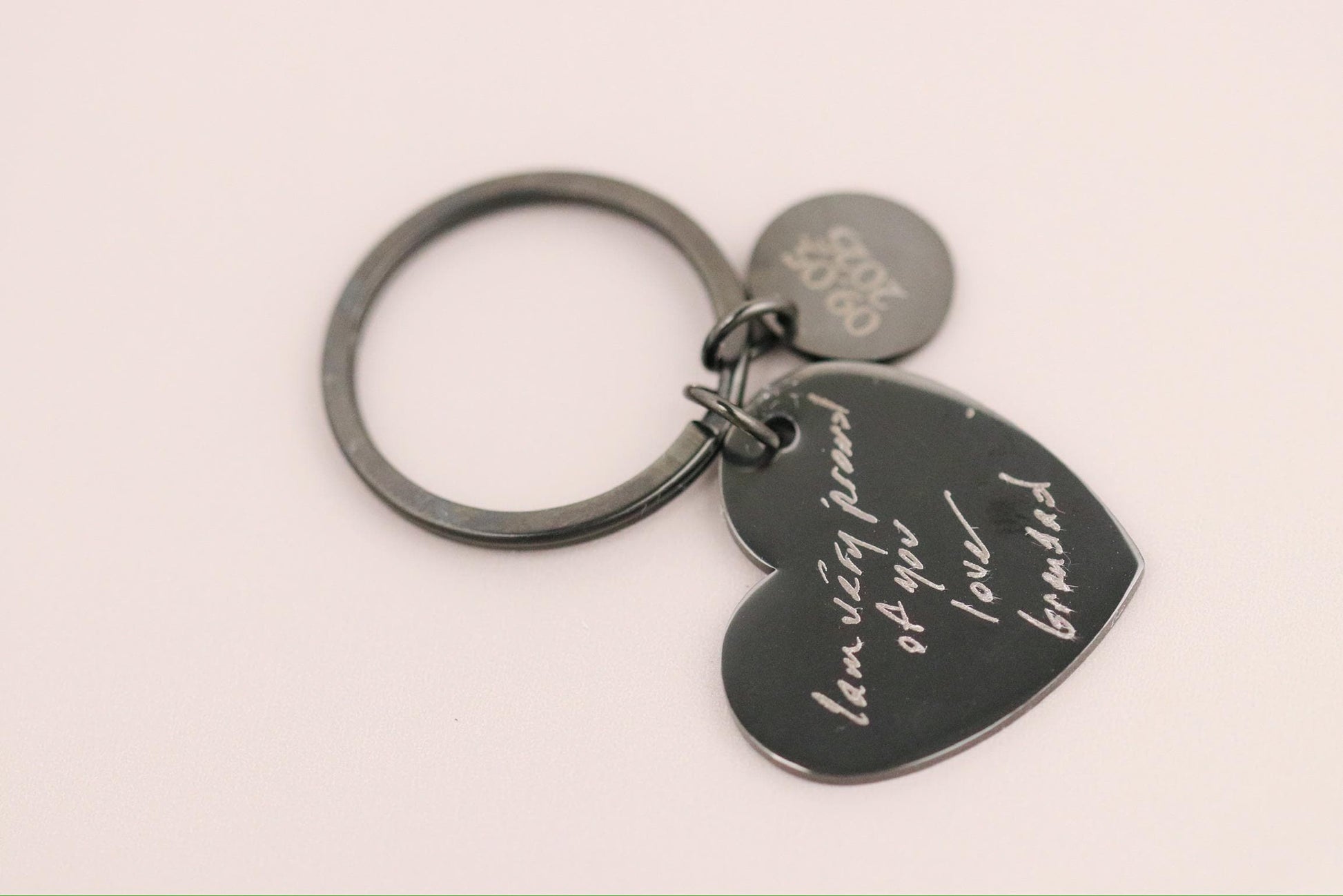 Loss of father Keyring: Personalised Stainless Steel Handwriting Keychain, Memorial Photo Gift for Her