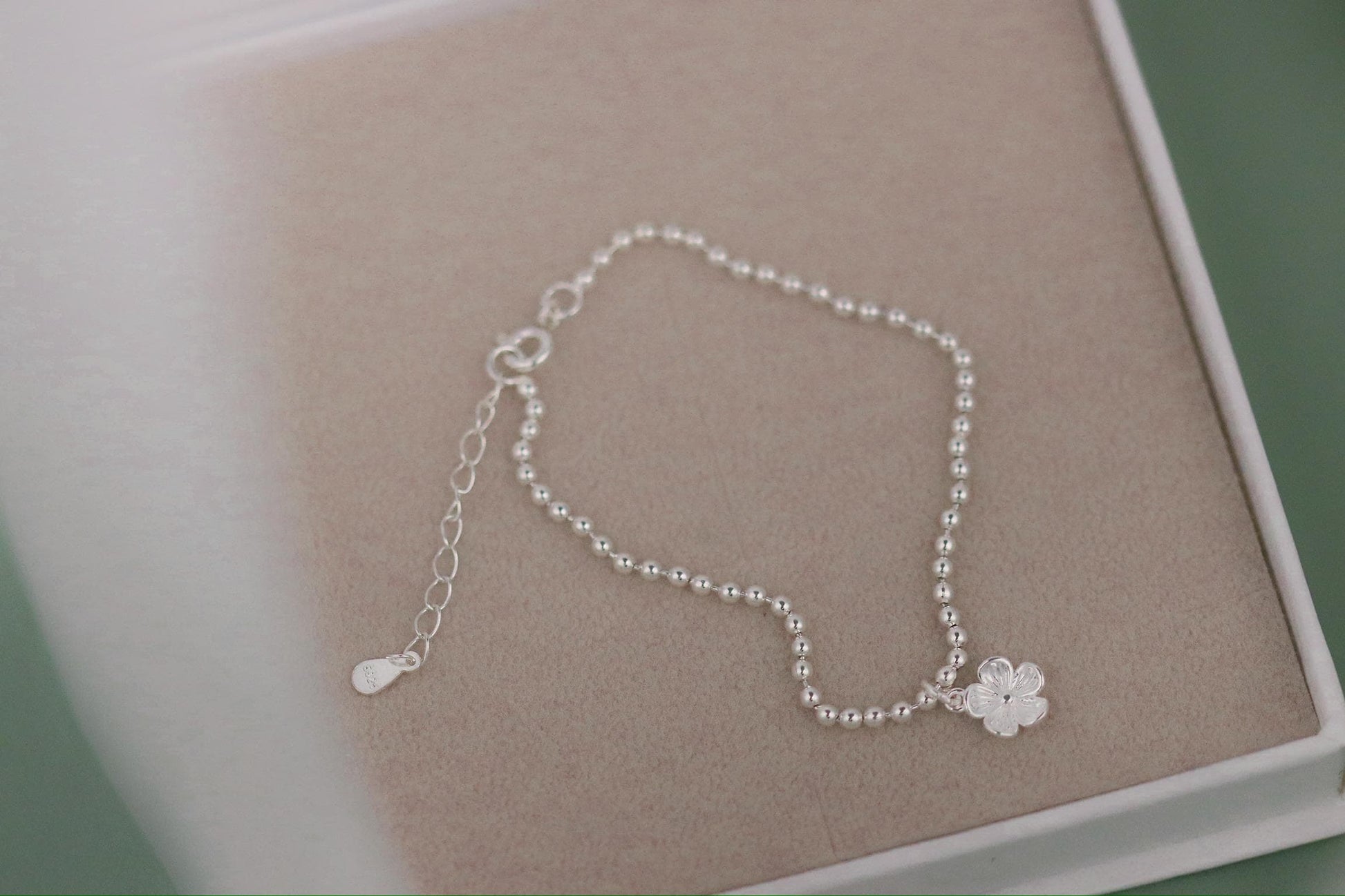 Sterling Silver Leaf Initial Bracelet, Alphabet Letter Bracelet, Personalised Christmas Jewellery Gift for Daughter