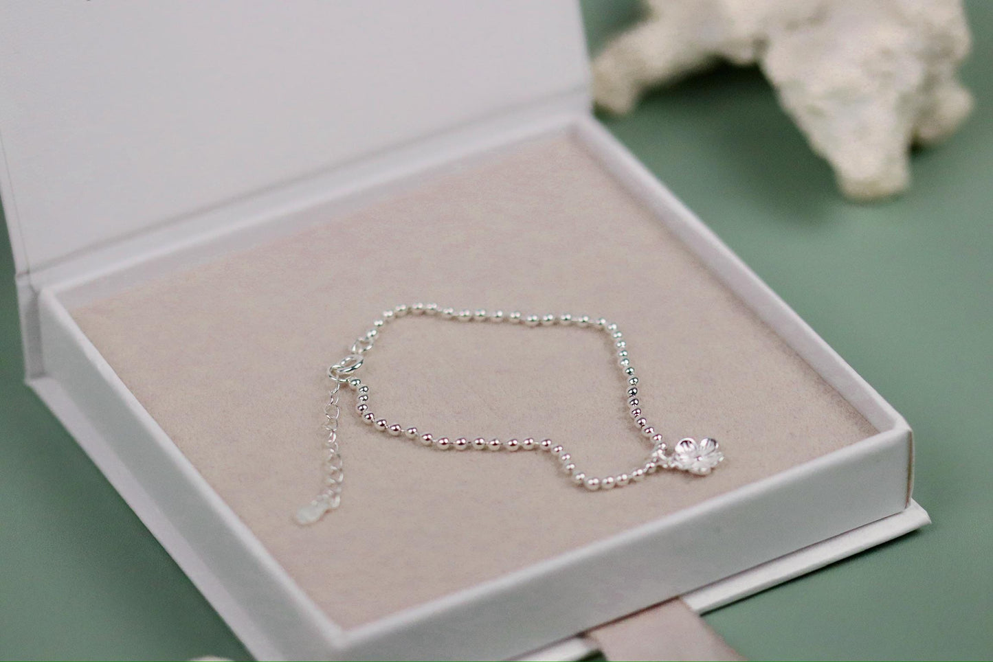 Sterling Silver Flower Girl Bracelet Gift, Alphabet Initial Letter Bracelet, Personalised Bridesmaid Jewellery