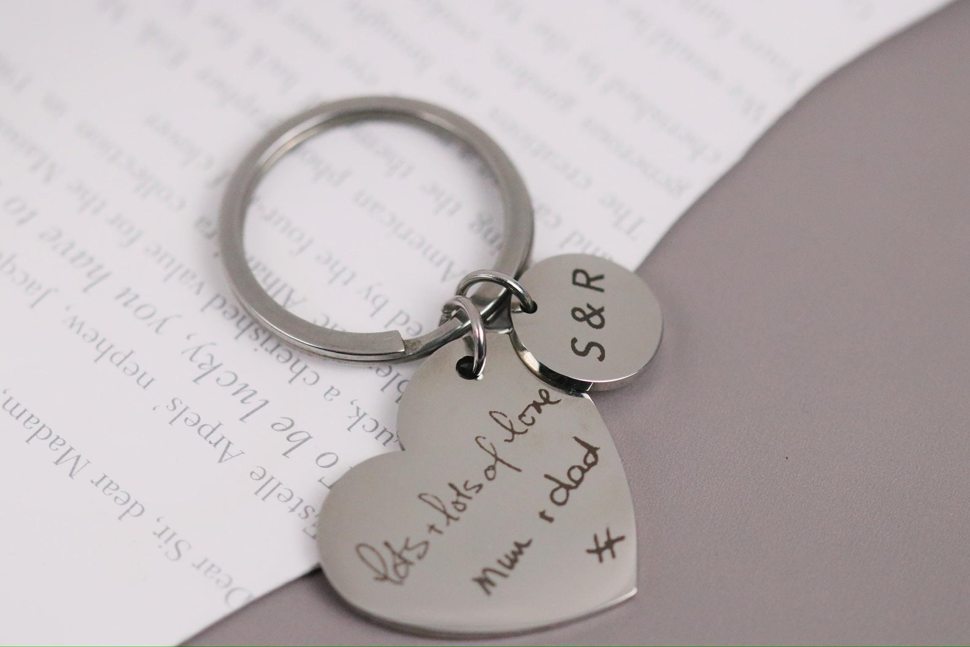 16 18 21 Milestone Birthday Gift, Gold Handwriting Engraving Keyring: Personalised Memorial Photo Gift