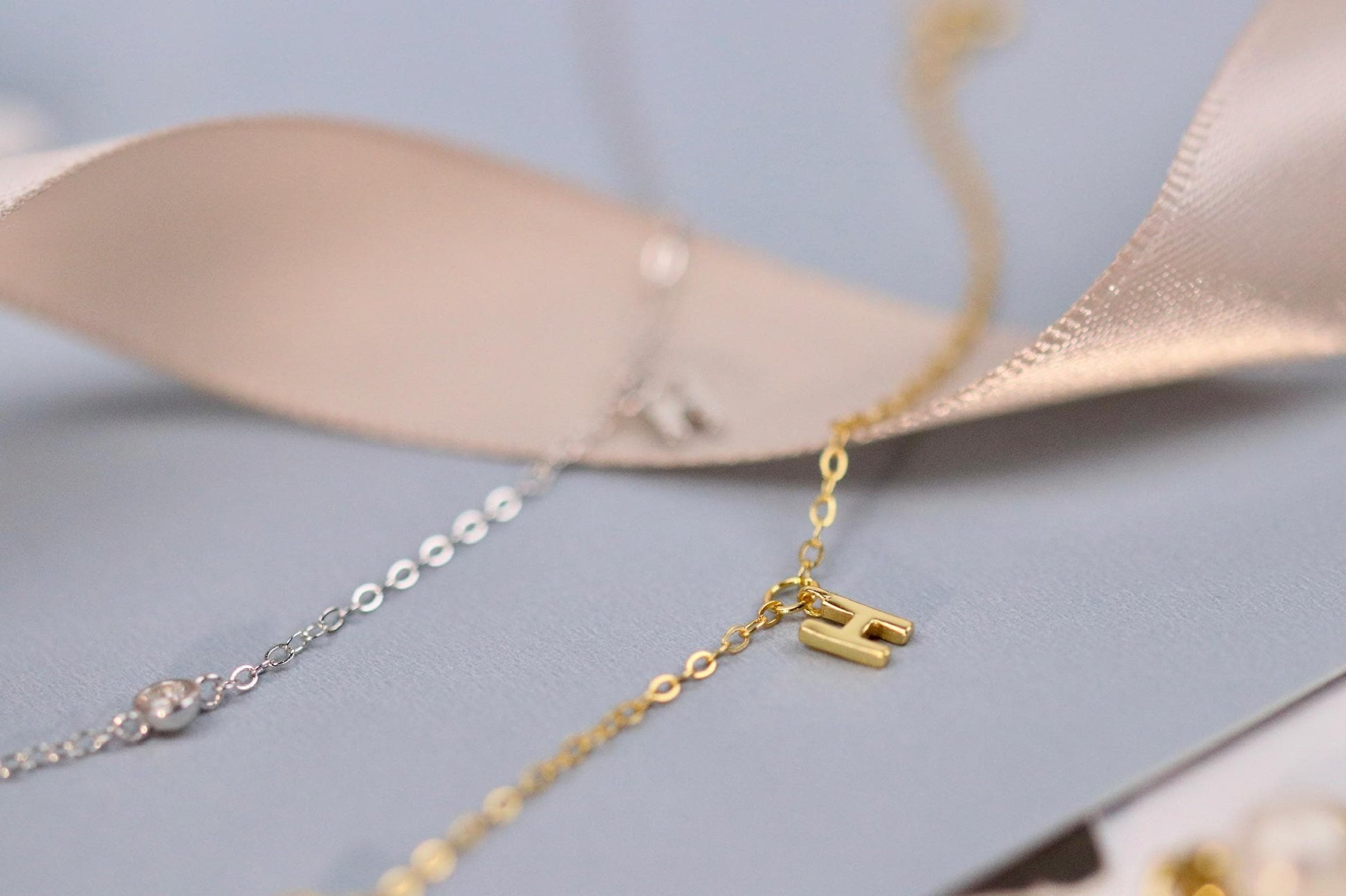 925 Sterling Silver H Initial Bracelet | Gold Letter H Charm Minimal CZ Chain Bracelet