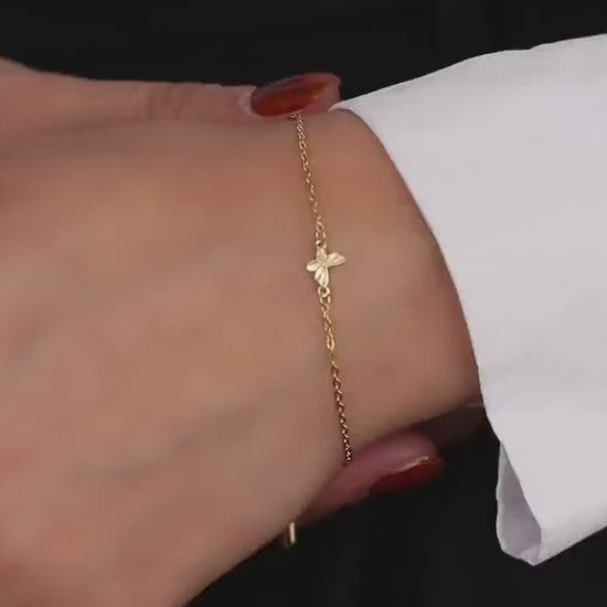 Minimalist Gold Butterfly Bracelet – Dainty Minimalist Jewellery, Transformation Graduation Gift