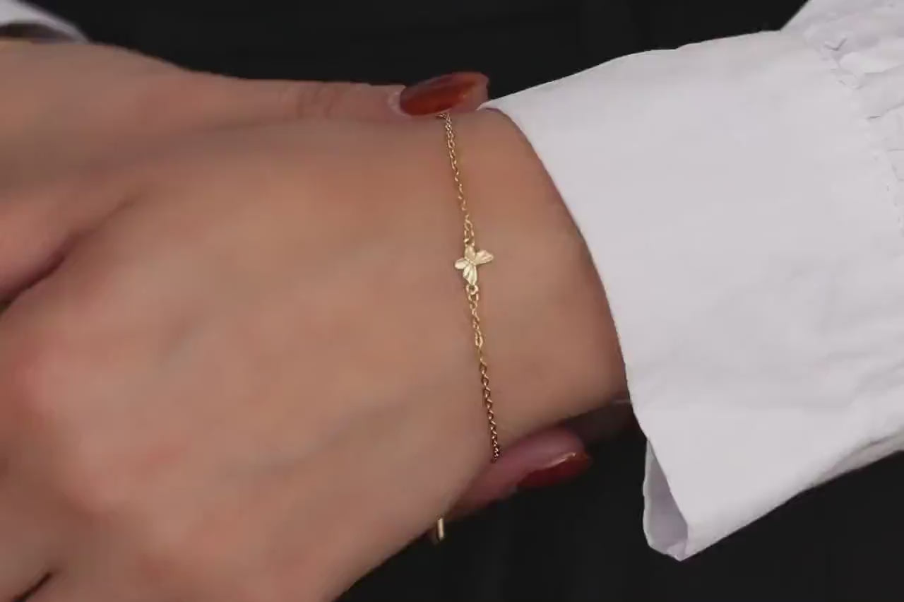 Minimalist Gold Butterfly Bracelet – Dainty Minimalist Jewellery, Transformation Graduation Gift