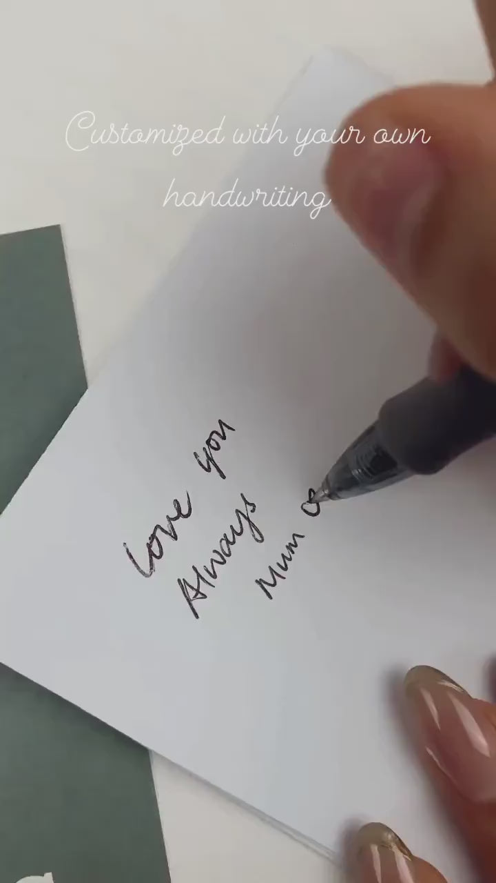 Gold Photo Necklace: Personalised Handwriting, Engraved Memorial Pendant