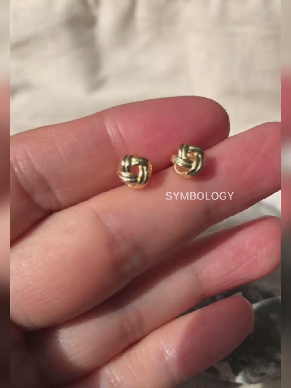 Love Knot Friendship Studs Earring in Sterling Silver With 18K Gold Plating /  SYMBOLOGY Silver & Gold Knot Studs / Gift for Best Friend BFF