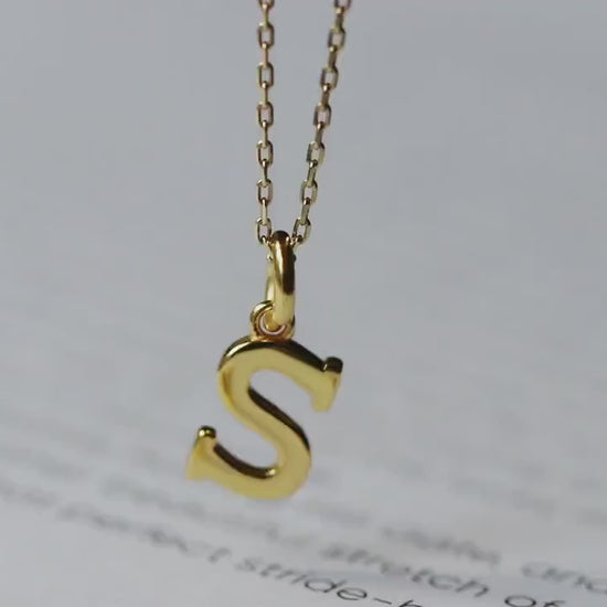 925 Silver Initial Necklace for Granddaughter & Grandmother, Gold Vermeil Initial Personalised Necklace, Sentimental Family Gift for Her