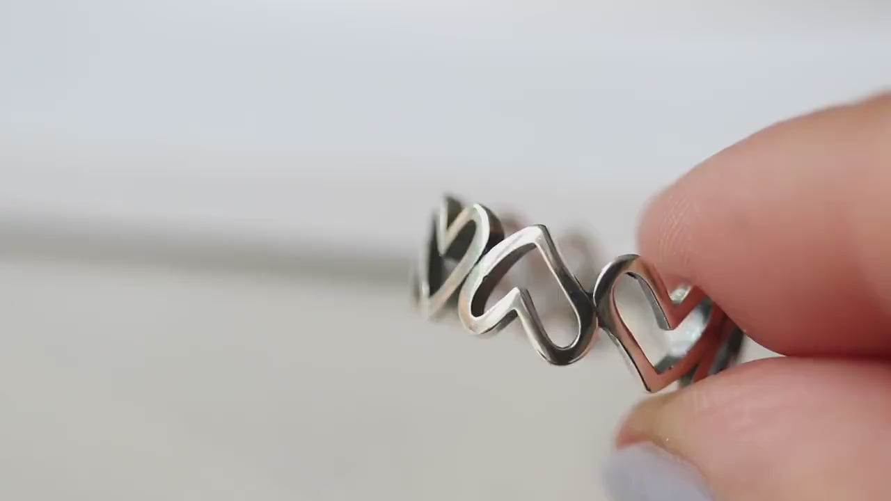 Sterling Silver Open Bubble Ring, Delicate Ball Ring Band, Minimalist Geometric Design, Stacking Rings, Gift for Her, Adjustable Size 7 8 9