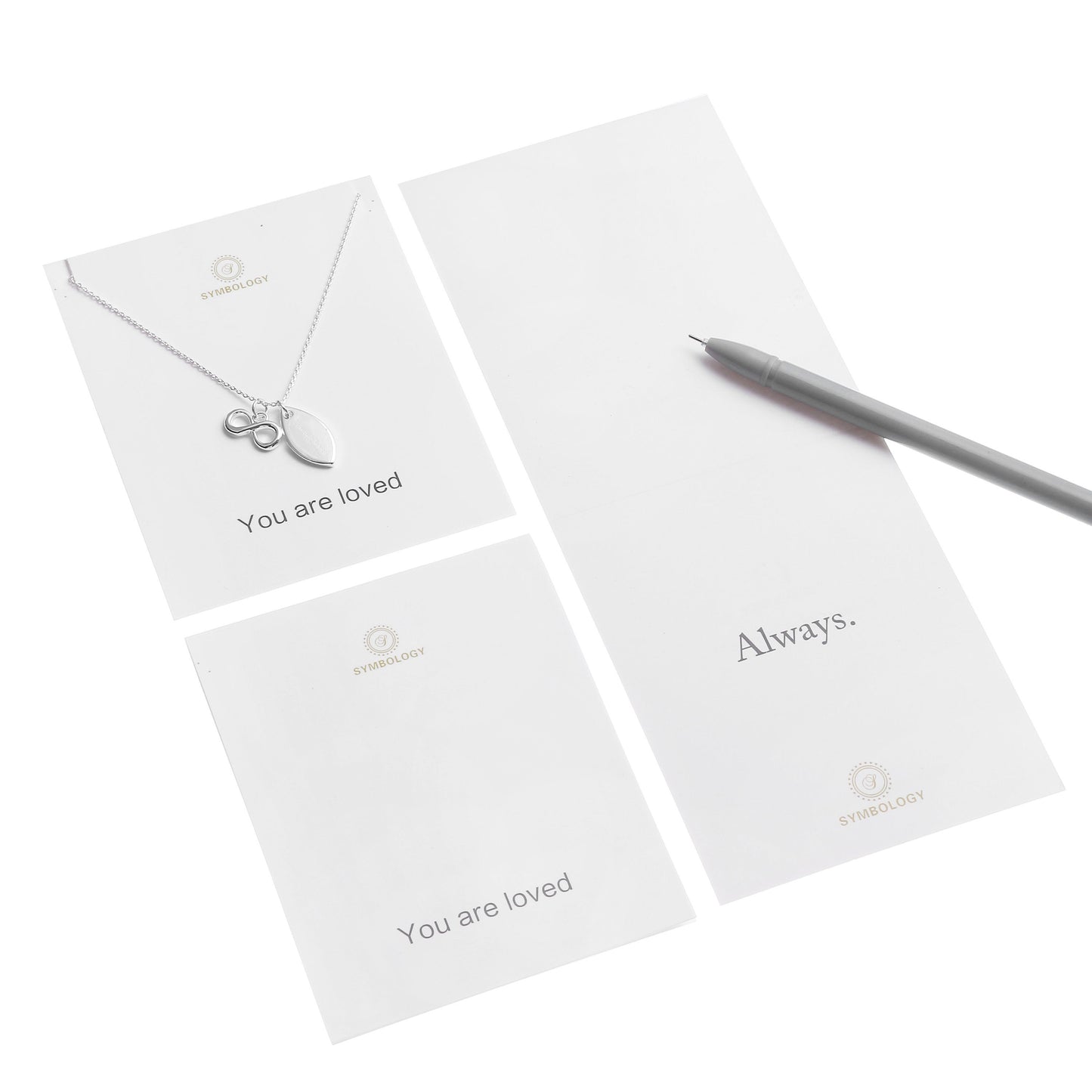 You are Loved Necklace, Silver Infinity Pendant Charm, Symbology, Symbol Necklace, Anniversary, Girlfriend Birthday, Valentine (Gift boxed)