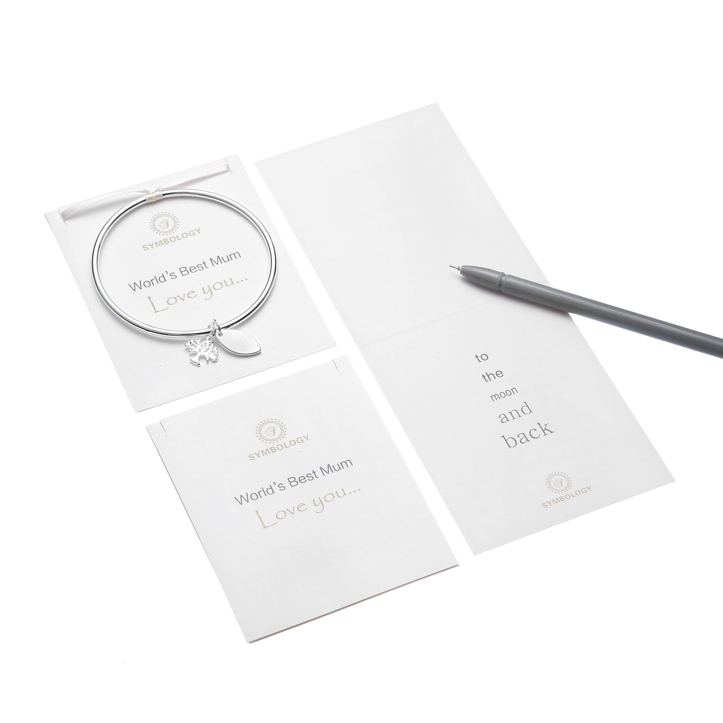 World's Best Mum Bangle with Silver Life of Tree Family Tree of Symbology Symbol Bangle, Mother's Day Gift, Birthday Gift for Mum, Gift Box