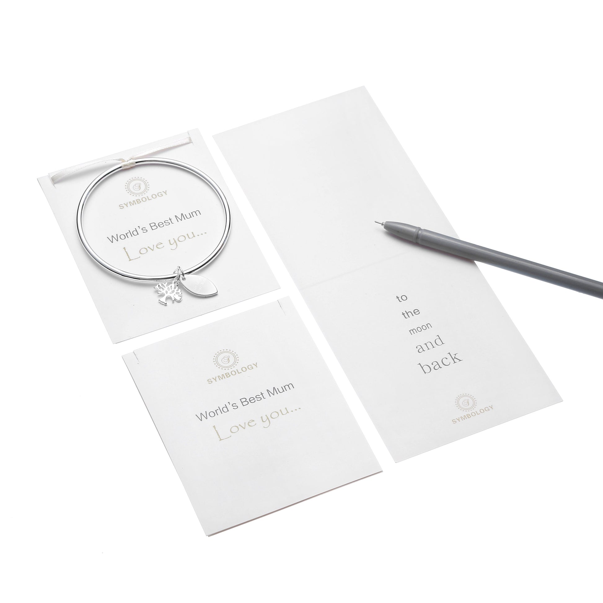 World's Best Mum Bangle with Silver Life of Tree Family Tree of Symbology Symbol Bangle, Mother's Day Gift, Birthday Gift for Mum, Gift Box