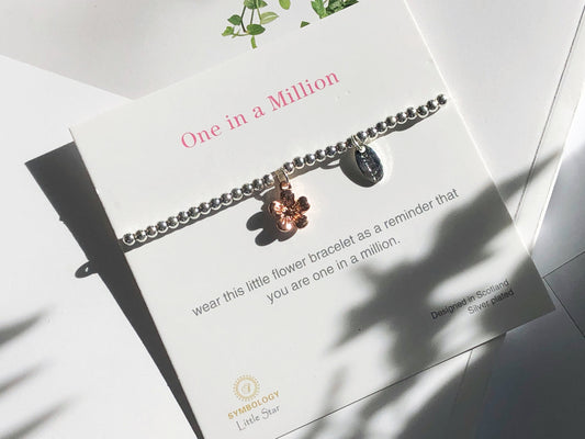 Kids Flower Bracelet of SYMBOLOGY, Little Girl Bracelet, Symbol Bracelet, Birthday Gift for Girls (Gift boxed)
