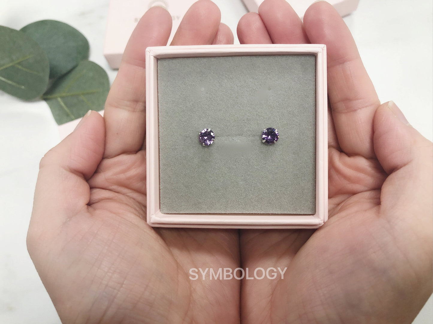 February Birthstone Studs