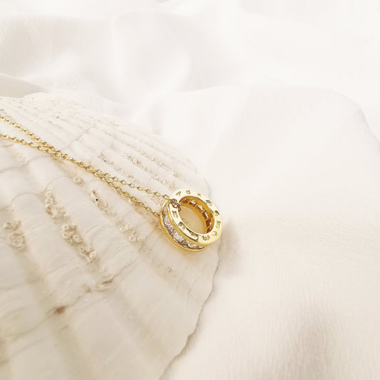 Wonderful Granny Necklace of SYMBOLOGY / CZ Circle Necklace / Mother's Day Gift For Grandmother With Gift Box