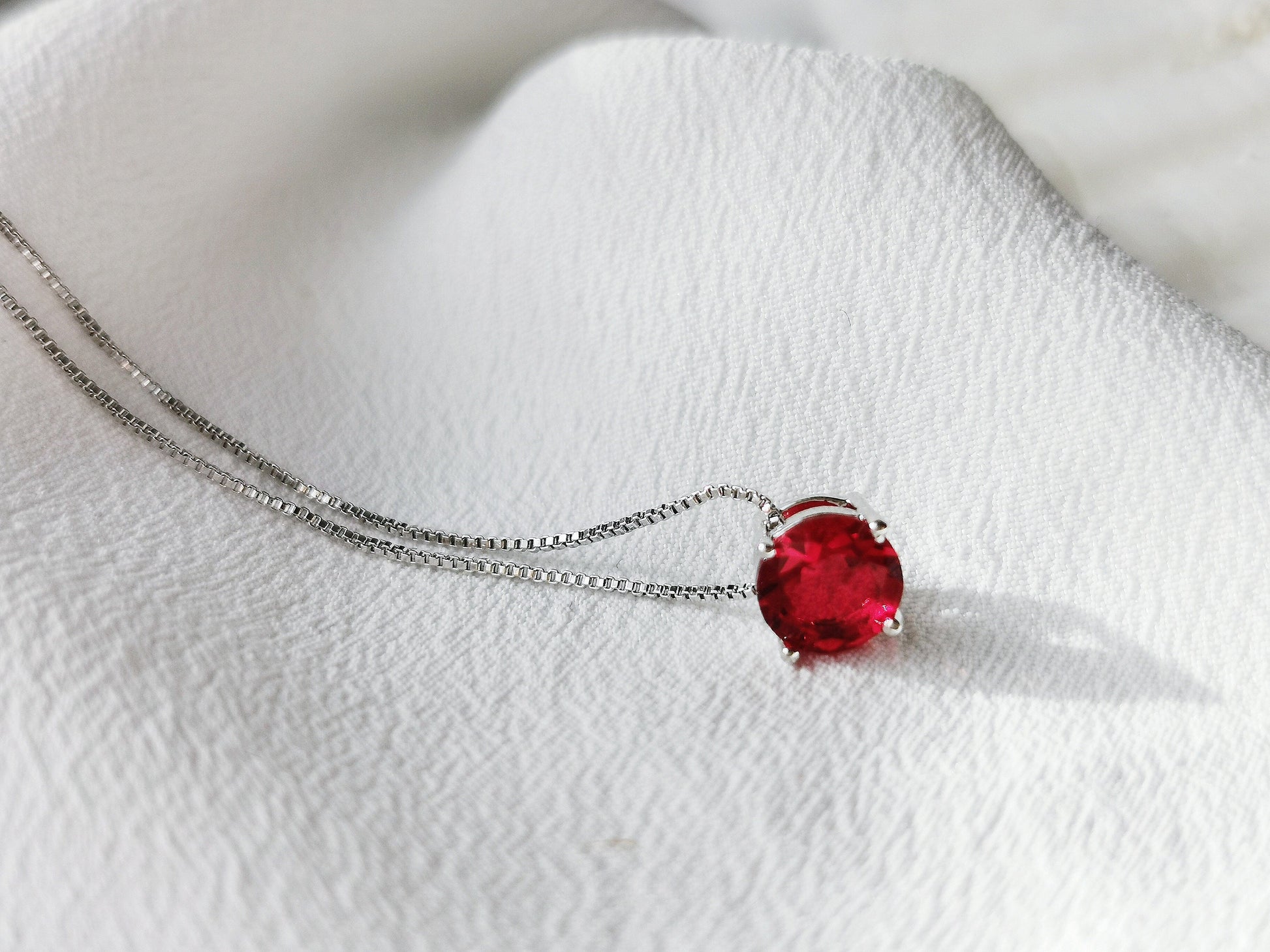 July Birthstone Necklace Handcrafted with Swarovski® Crystals / Ruby Crystal Pendant by SYMBOLOGY / Gift For Her / Valentines / Mothers Day