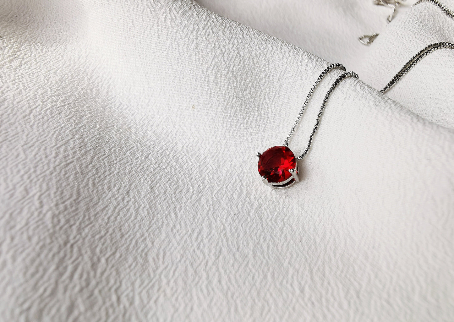 July Birthstone Necklace Handcrafted with Swarovski® Crystals / Ruby Crystal Pendant by SYMBOLOGY / Gift For Her / Valentines / Mothers Day